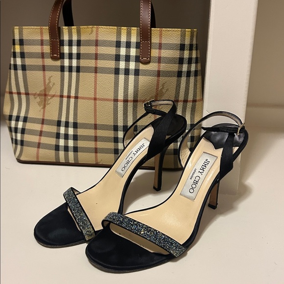 Jimmy Choo Black and Silver Heels